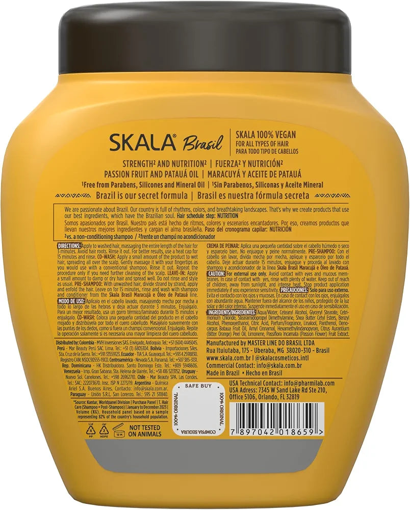 SKALA Brasil Maracuja e Oleo de Pataua Hair Treatment Conditioning Cream, 1000g