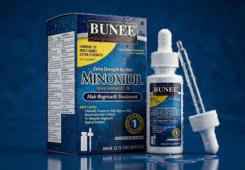 BUNEE Advance Formula Extra Strength Minoxidil 5% – Hair Regrowth Treatment for Men (60mL / 2 FL OZ)