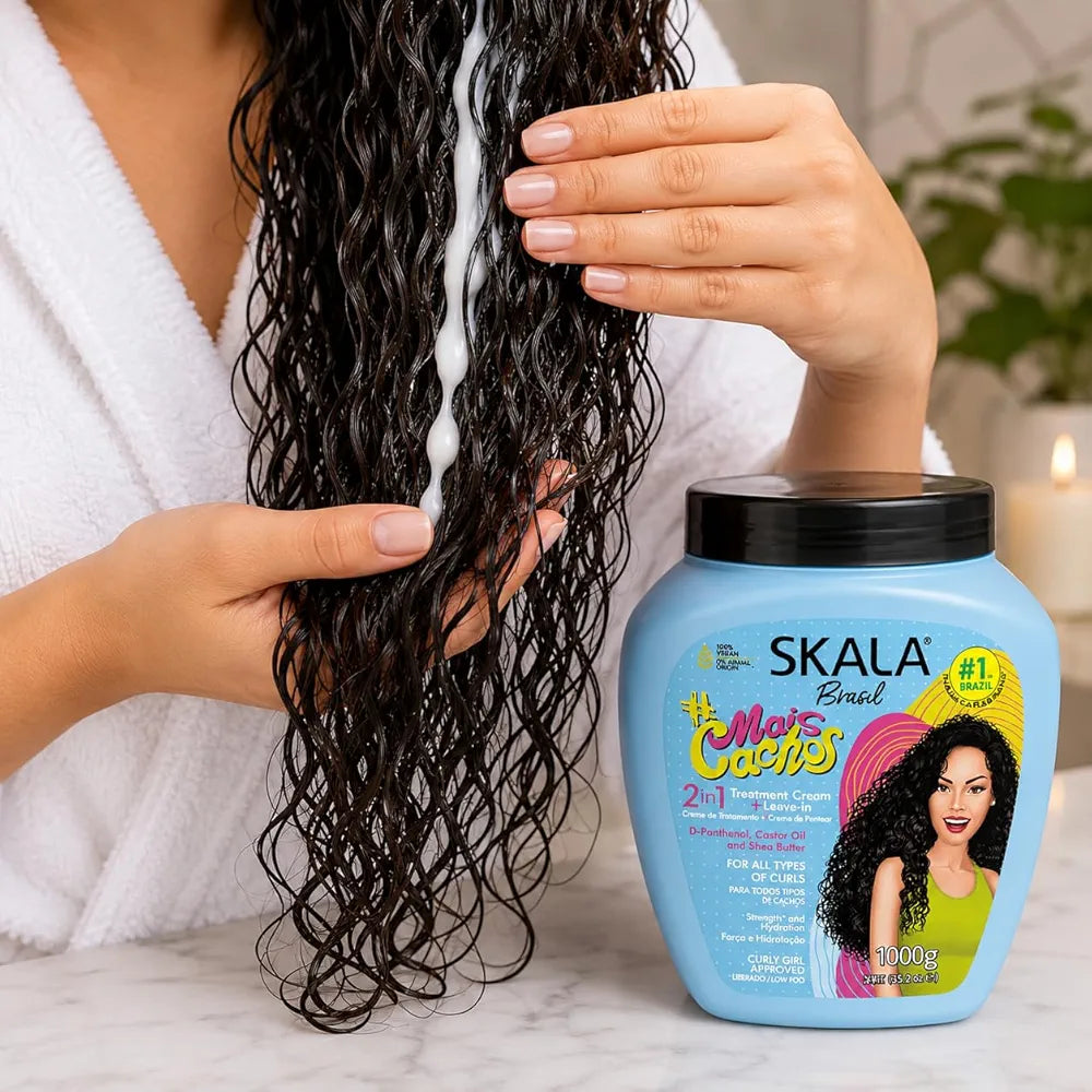SKALA Brasil Mais Cachos 2-in-1 Curly Hair Conditioning Cream, 1000g, Vegan Formula