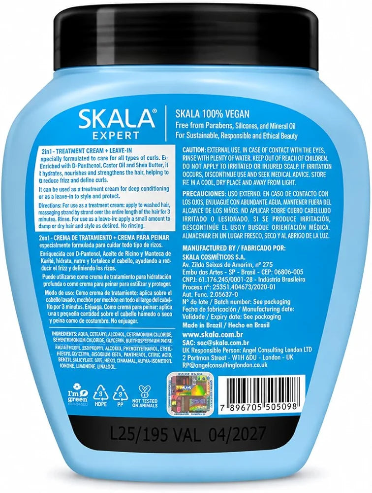 SKALA Brasil Mais Cachos 2-in-1 Curly Hair Conditioning Cream, 1000g, Vegan Formula